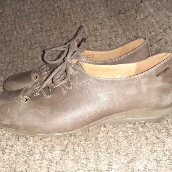 MEPHISTO Air-Jet-Taupe/Light Brown Distressed Nubuck Lace Up-Size 6.5M-Near Mint - Picture 2 of 7